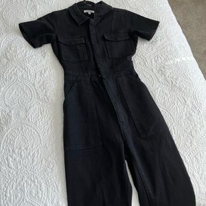 Good American Size 1 Denim Military Bodycon Jumpsuit